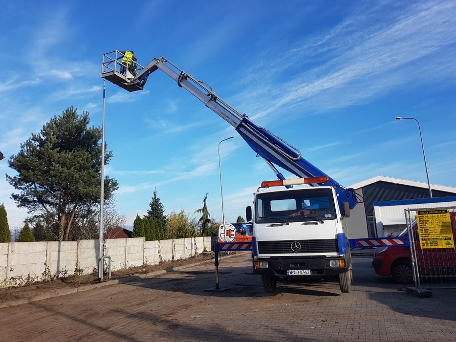 Usługi Podnośnikiem Koszowym Zwyżka Wycinka drzew Mycie Elewacji Fotow