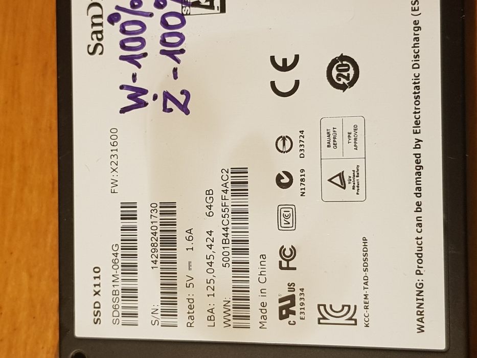 SanDisk X110 64GB MLC SATA III 2.5'' SD6SB1M-064G