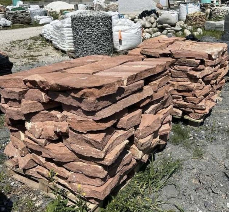 PIASKOWIEC CZERWONY Płyty Kamień Naturalny Kaskada Oczko Ścieżka Grys