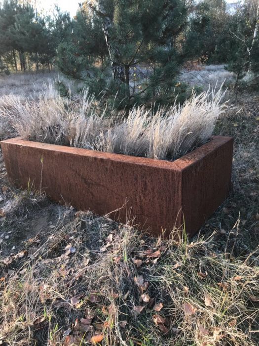 Donica, doniczka, stal, metal, corten, korten, rdza