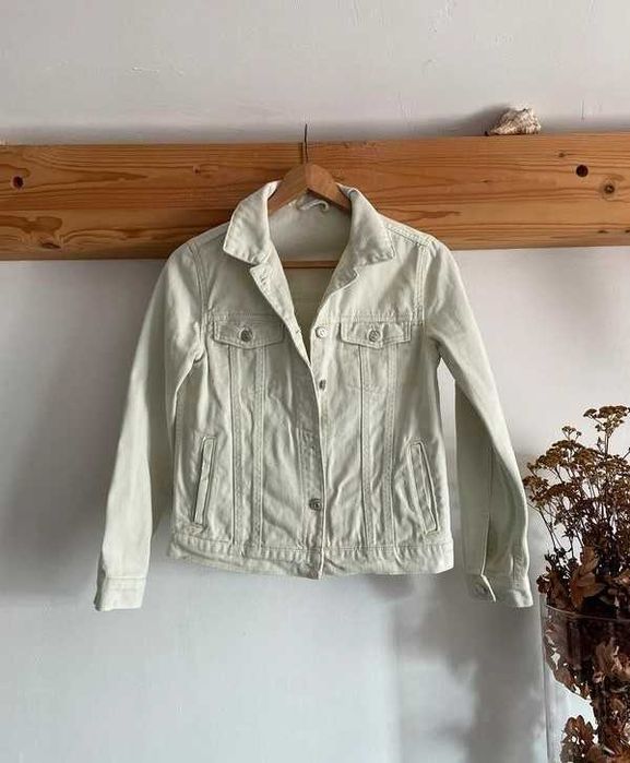 Kurtka jeansowa dziewczęca damska denim klasyczna Zara jasna 174 36/S)