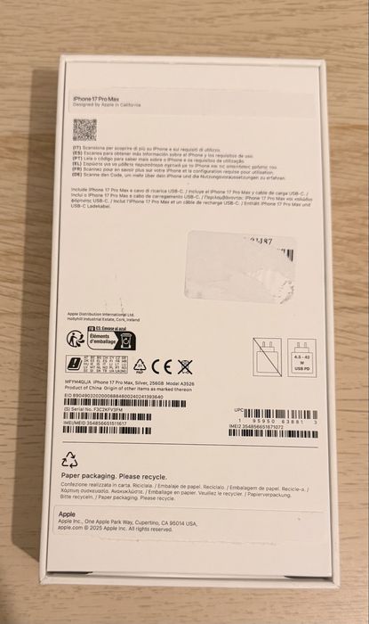 Iphone 17 pro max 256