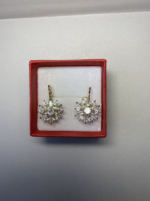 NOWE Kolczyki ślubne wiszące biżuteria ślubna złote