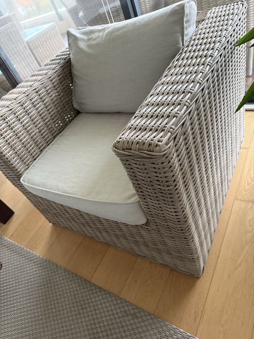Poltrona rattan beje