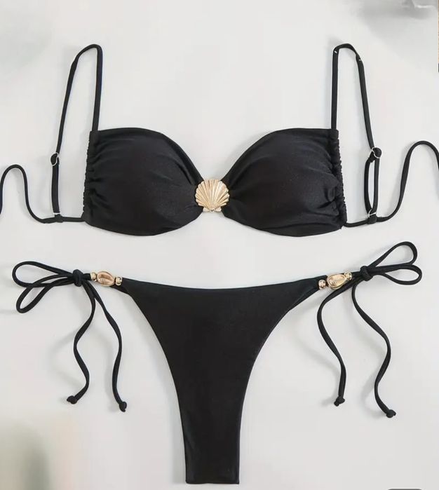Brazylijskie bikini czarne, Nowe, stroj kapielowy XS