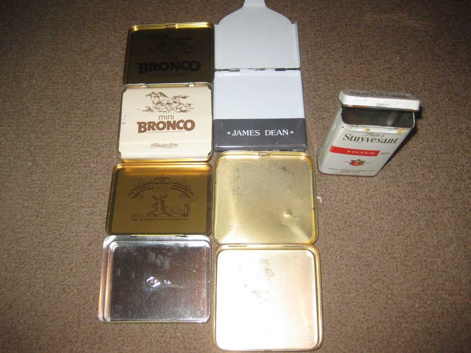 5 Caixas Colecionáveis de Cigarros/Porta Cigarros em Metal