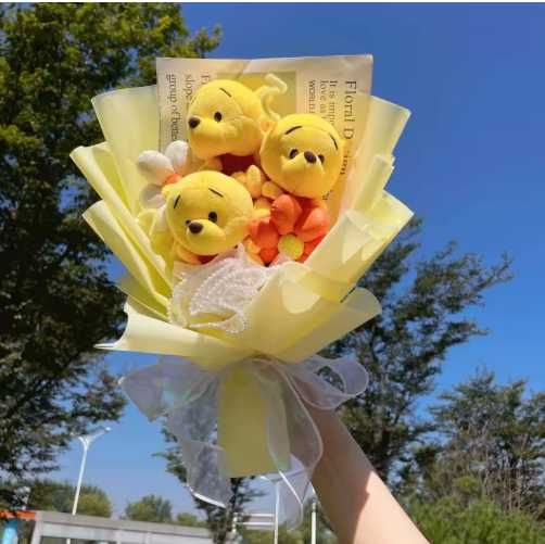 Bouquet de flores artificiais do urso poh/ da disney NOVO ENVIO GRÁTIS