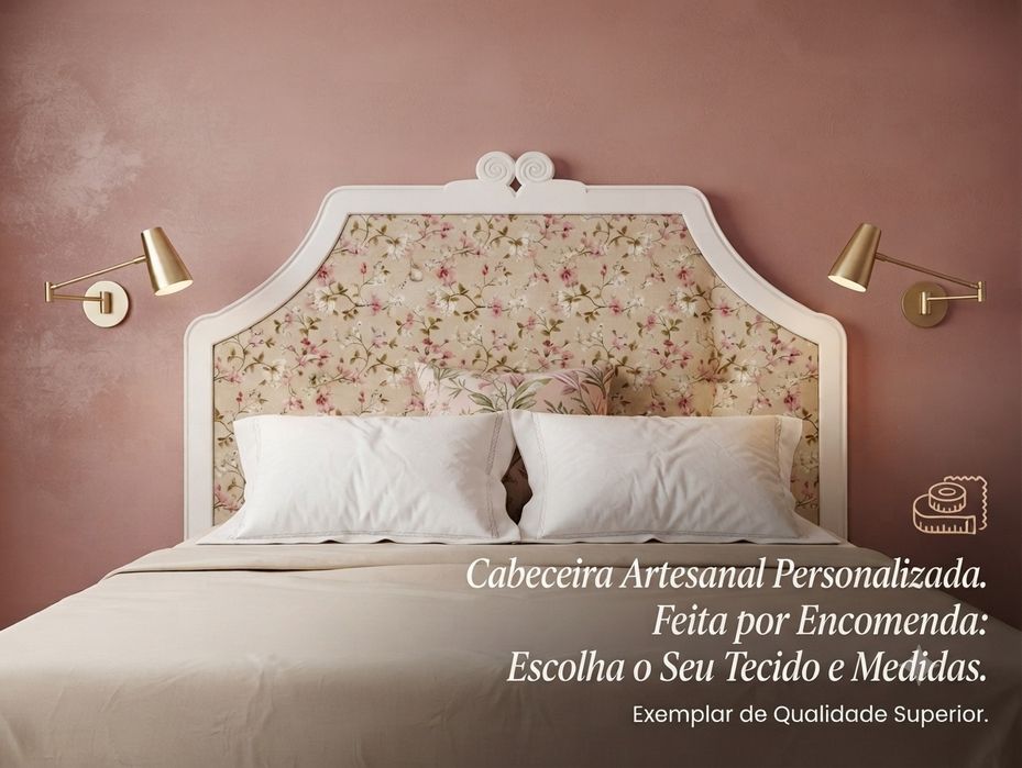 Cabeceira de Cama Artesanal / Feita à Medida (Vários Tecidos)