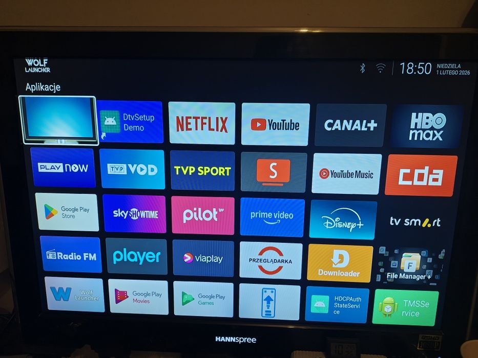 DEKODER ANDROID TV SMART 4K BOX DV8981 tuner DVB-T 2 hevc WOLF launche