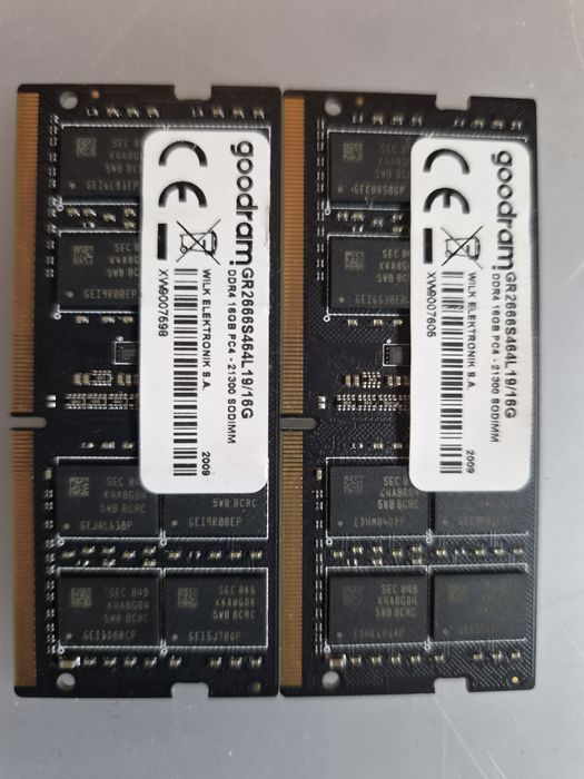 Pamięć RAM DDR4 GoodRAM 32GB (2x16GB) 2666MHz CL19 SO-DIMM do laptopa