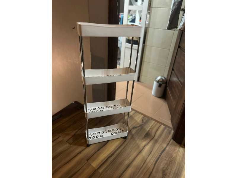 Półka Wąska Na Kółkach Regał Do Kuchni Łazienki 4 Półki NOWA FV23