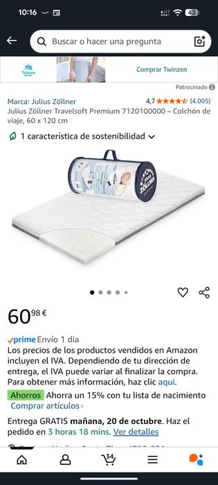 Berço de viagem com colchão da Julius Zöllner