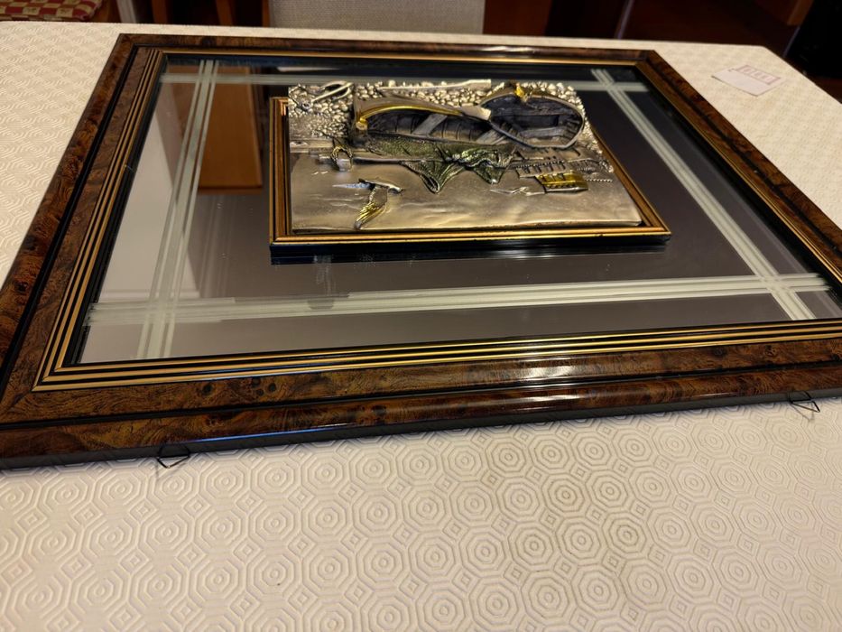 Quadro em bronze trabalhado italiano