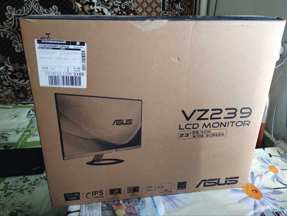 Монітор 23" Asus VZ239HE (Full HD, IPS, 60 Гц, Eye Care)