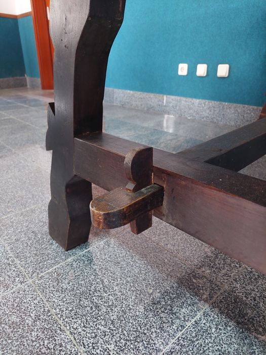 Mesa de Jantar Rústica Maciça Antiga - Século 20