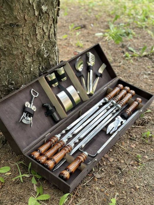 Подарунок шампура в кейсі! Набір шампурів в кейсі! Подарунок чоловіку!