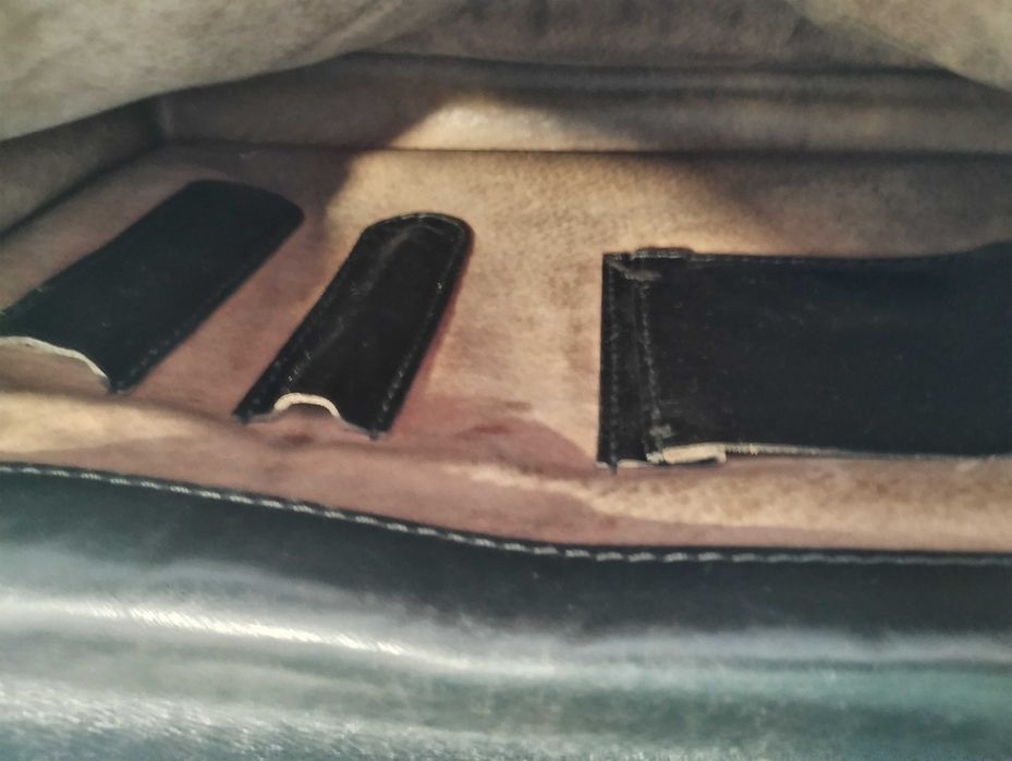 Aktówka męska czarna skórzana