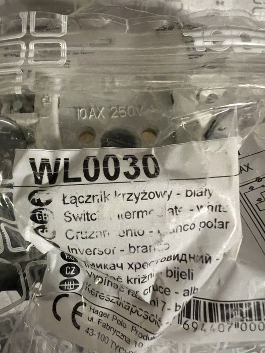Wyłacznik krzyżowy   I schodowe hager lumina 2.