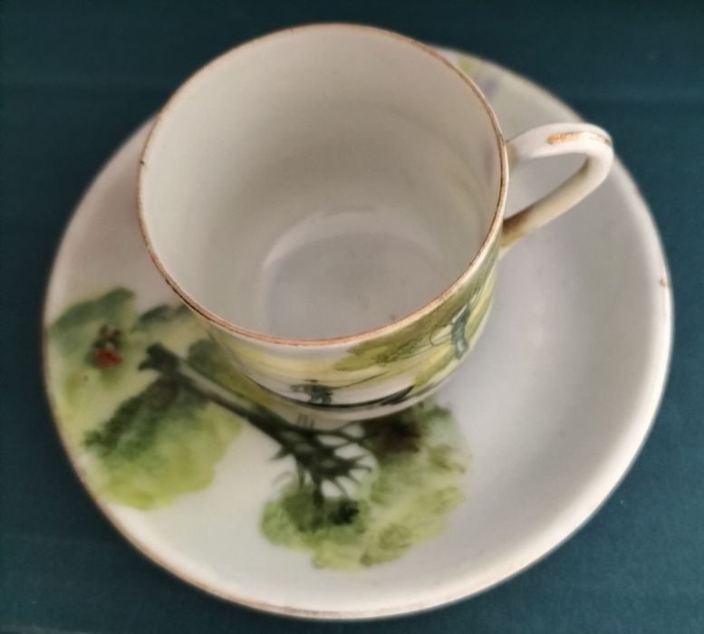 Chávena e Pires Pintado à Mão Made In Japan