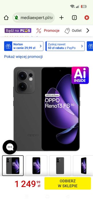 Smartfon Oppo Reno 13 FS 5g jak nowy!!!