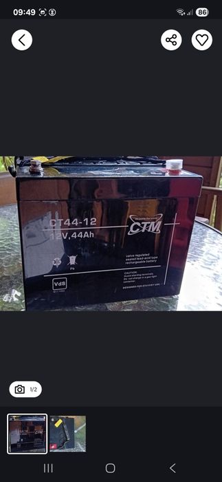 Akumulator żelowy 44 ah , 12V CTM