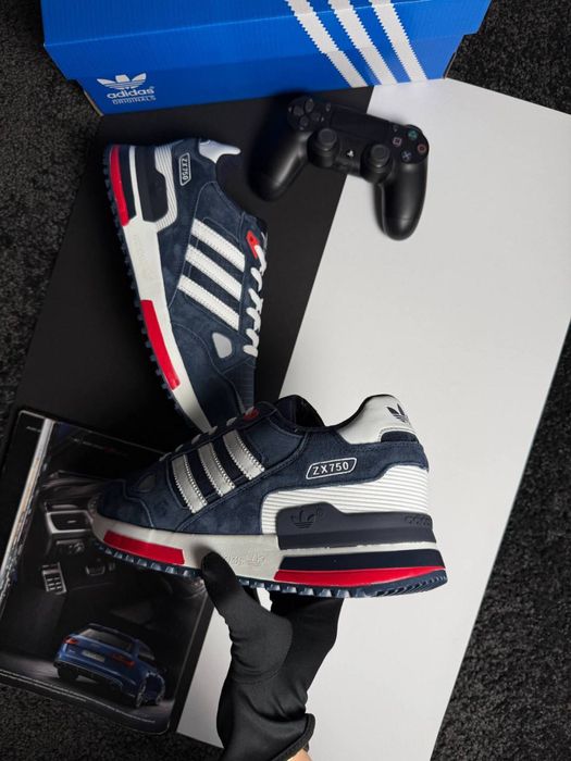 Чоловічі кросівки адідас Adidas ZX 750 Navy Red White [41,42,43,44,45]