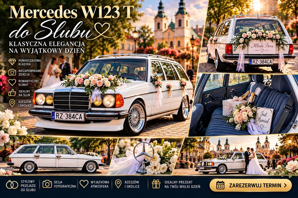 Ustugi ślubne Samochod do slubu auto do ślubu retro klasyk vintage zabytkowy