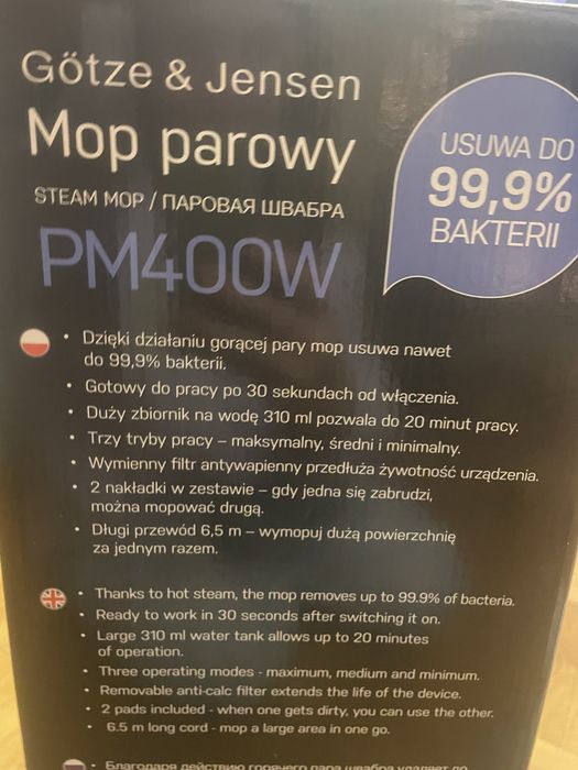 Mop parowy nowy PM400W