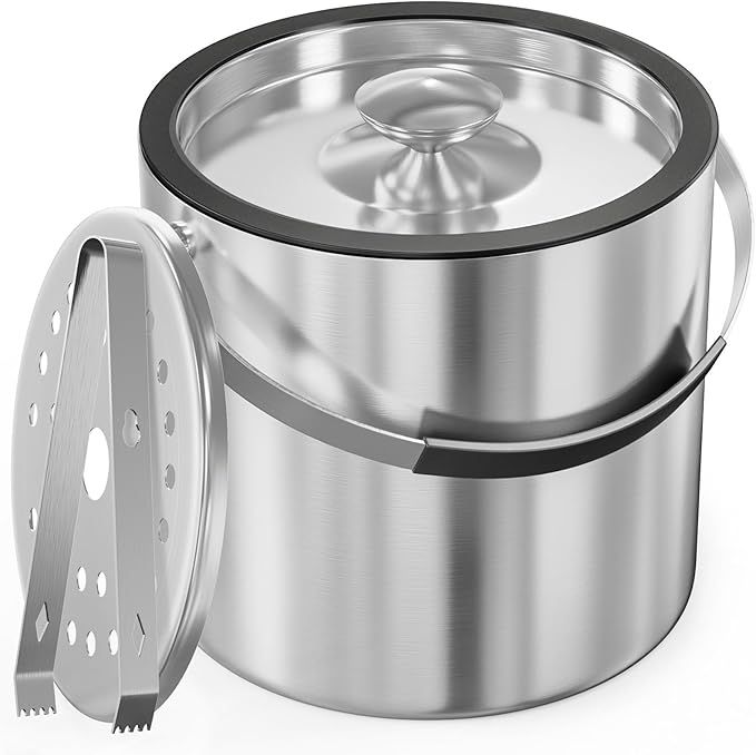 Pojemnik na Kostki Lodu 3,2 l z Pokrywką i Szczypcami Wiaderko na Lód