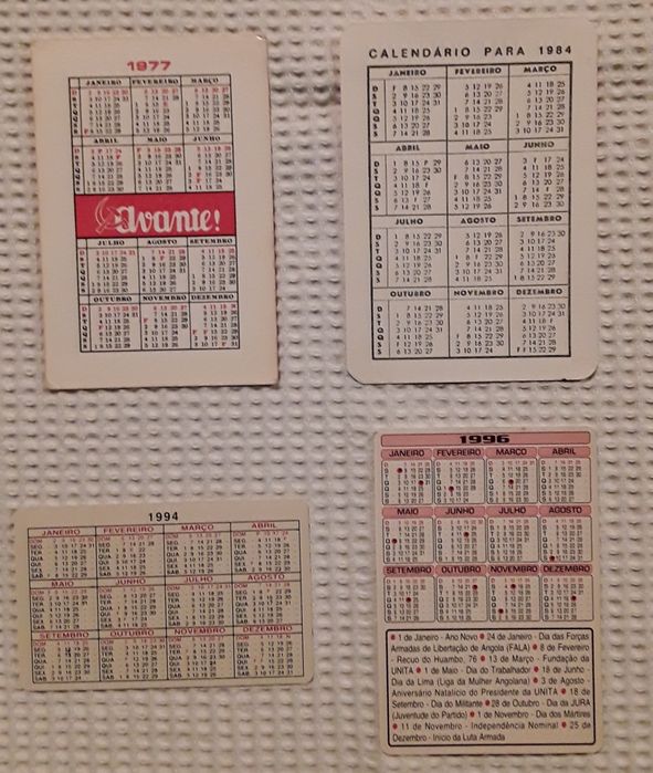Calendários de bolso - Política (PSD, AD, PS, outros)