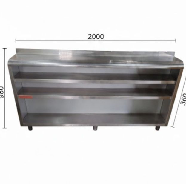 Bancada inox arrumações bebidas