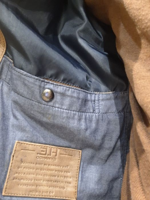 Blusão em couro verdadeiro Tam. L