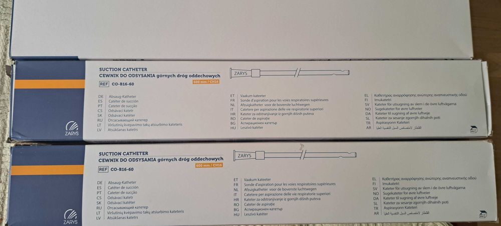 Cewniki do odsysania górnych dróg oddechowych 95 sztuk rozmiar 16 - Zarys