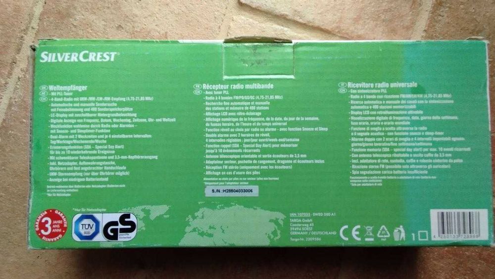 Rádio Mundial SilverCrest com Sintonizador PLL (Novo na Caixa)