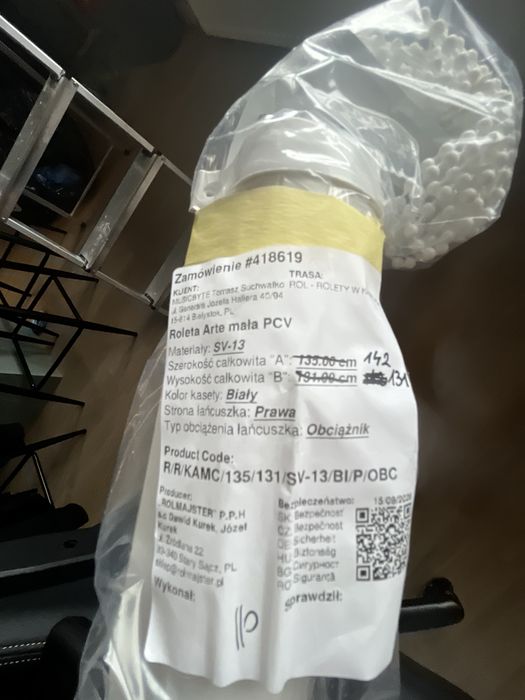 Roleta 100% zaciemniająca + z tylu termoizolacyjna NOWA