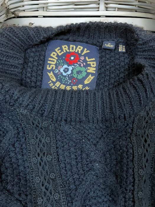 Superdry roz. XL damski granatowy pleciony sweter