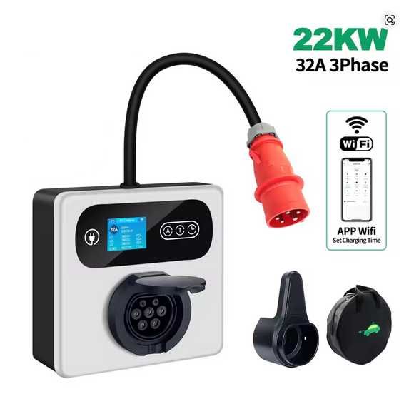 Wallbox Carregador Parede -  7 / 11 ou 22 kw - SEM CABO - C/ WI-FI