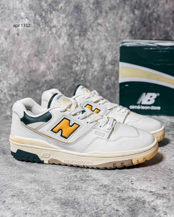 Кросівки 40-43 New Balance Aimé Leon Dore x 550 White Green Yellow
