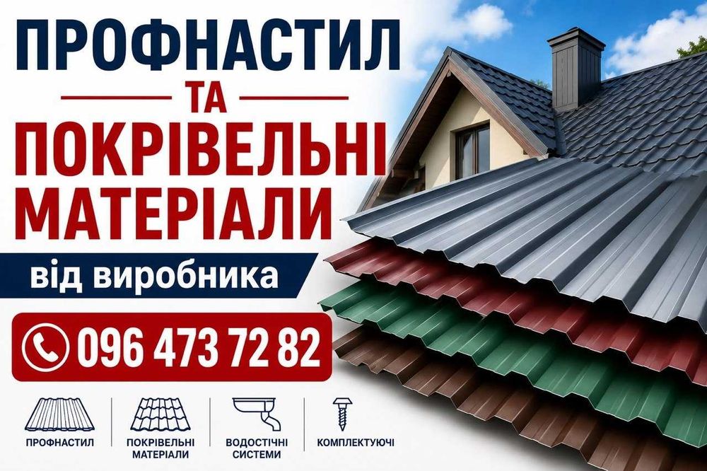 Профнастил металочерепиця штахет блок-хаус труби планки саморізи