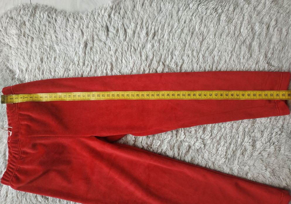 Nowe legginsy/welurowe/ocieplane/czerwone/kokarda/Helen/r.98/104
