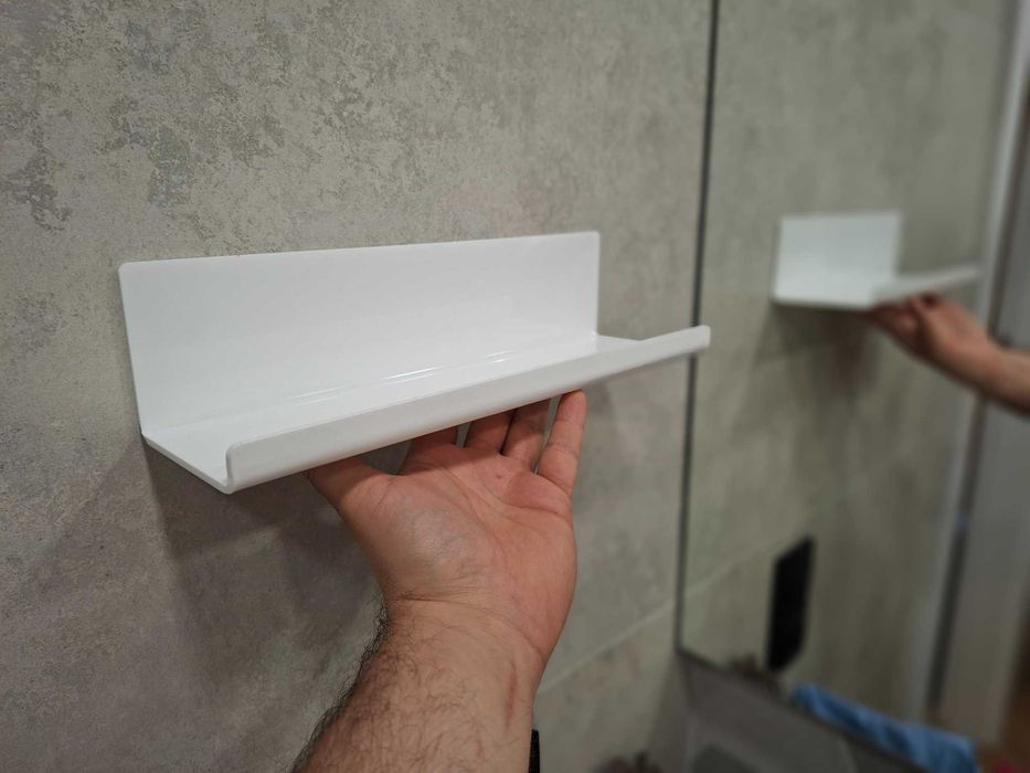 Półki ścienne akrylowe bez wiercenia zestaw 4 szt. LOFTPLUS 32 cm białe