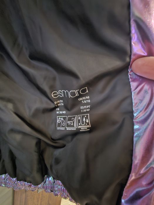 Kurtka pikowana metaliczna błyszcząca połysk śliska Esmara M