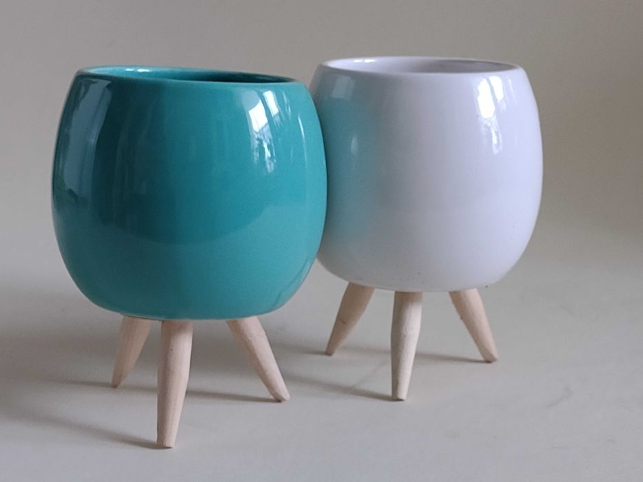 Świeczniki ceramiczne - para