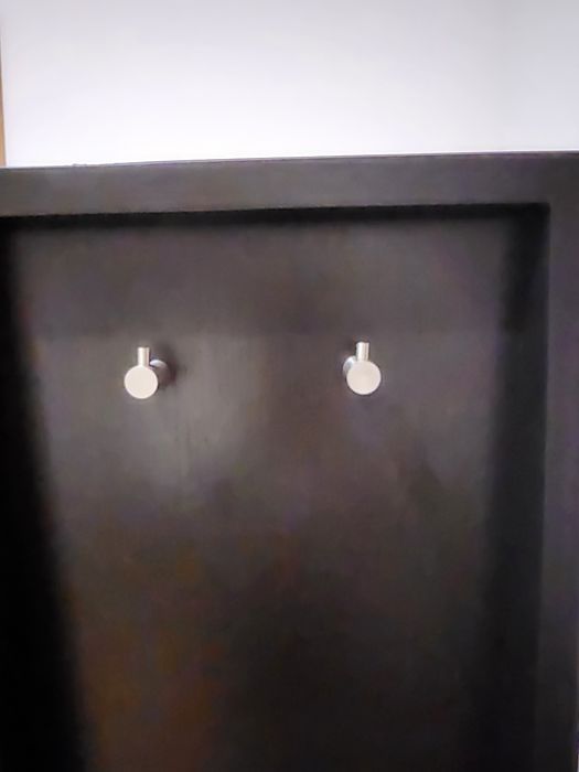 Espelho quarto madeira carvalho, com 2  cabides inox , 1.60x42x37