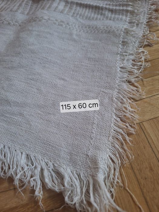 Bieżnik obrus ręcznie robiony len +bawełna
