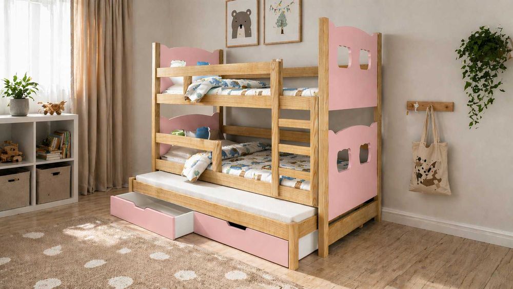 Łóżko Piętrowe 3 osobowe Olek ! Nowy model od Producenta !