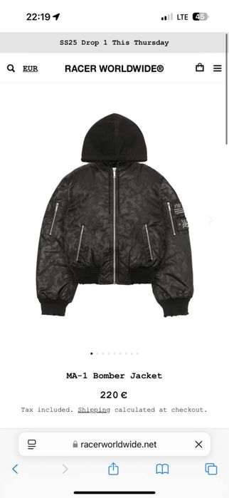 racer worldwide ma-1 bomber