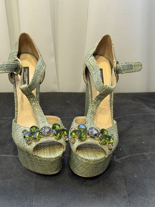 Босоножки танкетки Dolce & Gabbana