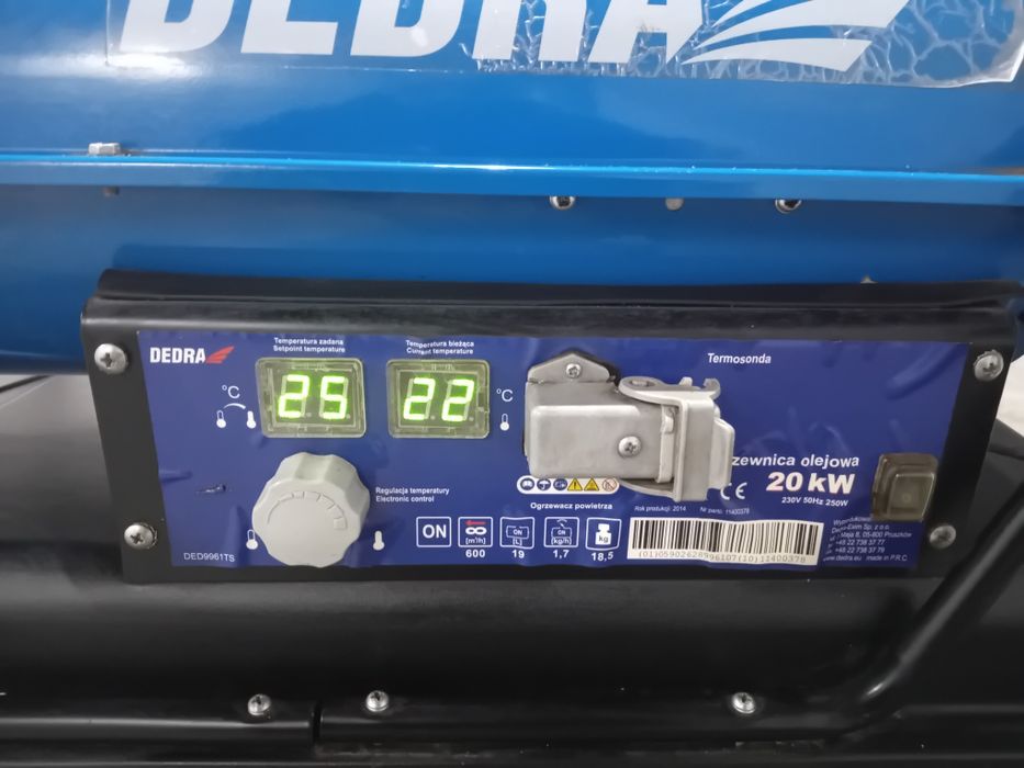 Nagrzewnica olejowa dedra 20kw, olej napędowy, opalowy