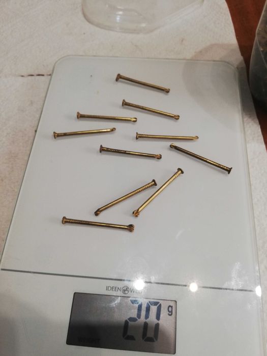 Gwóźdźe mosiężne 1000g stolarskie 4. 3 cm 1 kg